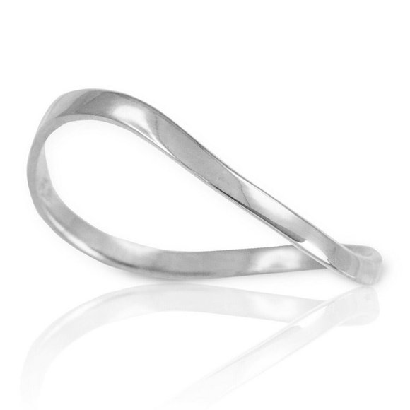 925 Sterling Silver Wavy Thumb Ring Any All Size - Picture 2 of 6